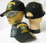 Officially Licensed Retired U.S. Army Black/Gold Cap w/ Emblem