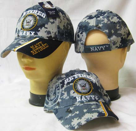 Officially Licensed Retired U.S. Navy Blue Digi Camo Cap w/ Emblem